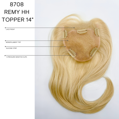 Remy HH Topper 14" Cap Construction shown in Starlight Blonde